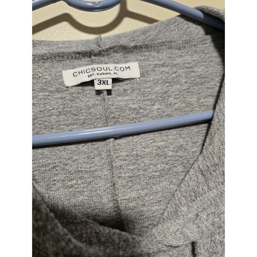Chic Soul Women's Super Soft Stretchy Plush Light Grey Hoodie Plus Size 3xl - Picture 2 of 3